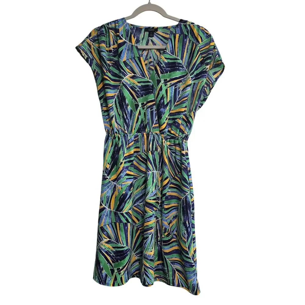 Halogen Tropical Short Sleeve Surplice Pockets Elastic Waist Size XS - Picture 1 of 7